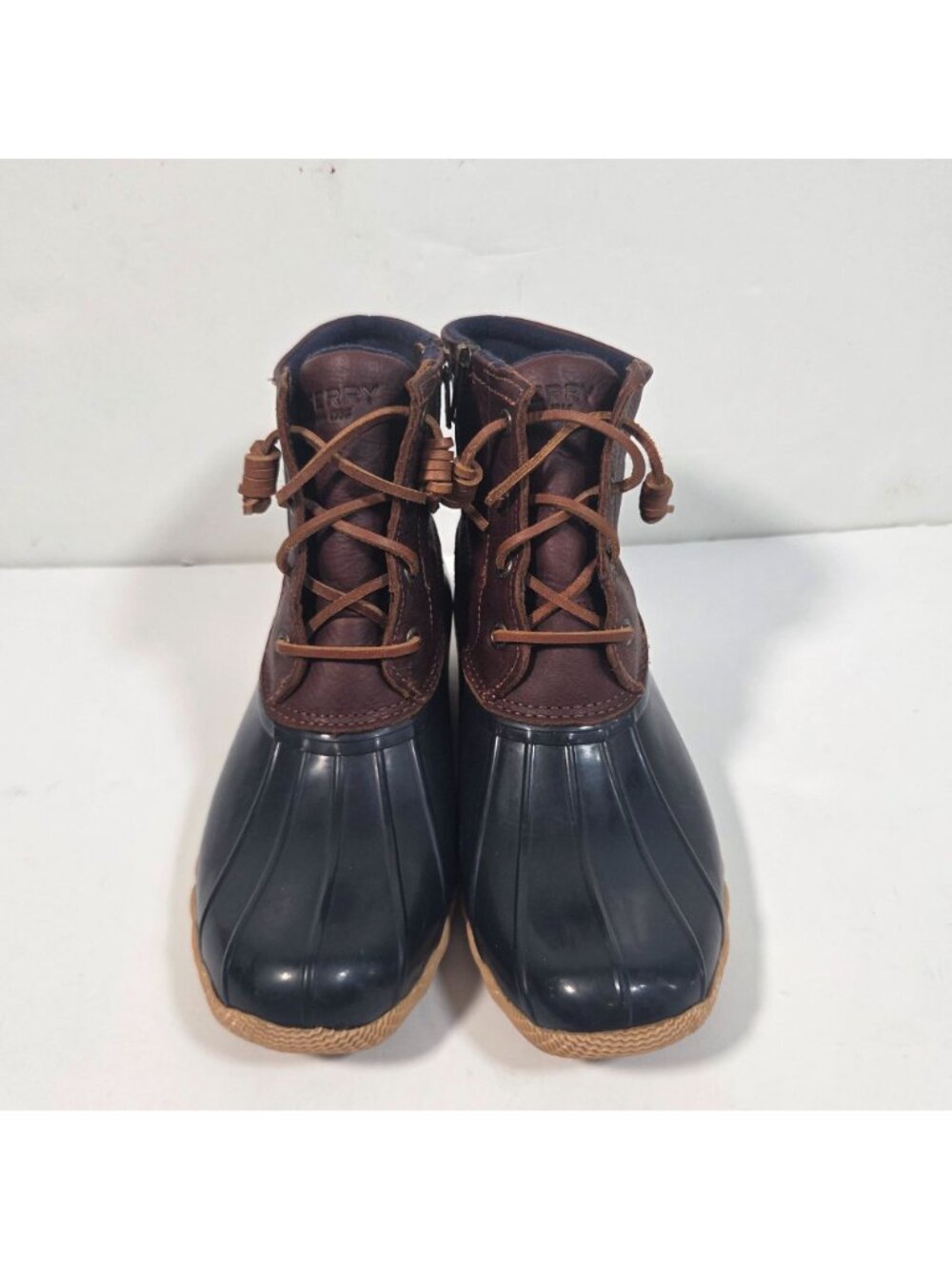 Sperry Saltwater Duck Boots Waterproof Rubber Rawhide Lace Rain Snow Boots 7 - Picture 3 of 10